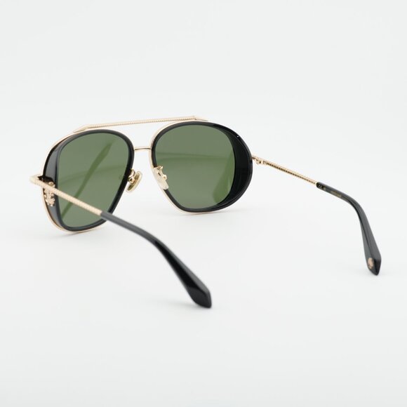 Roberto Cavalli SRC008M 0300 Sunglasses Gold Aviator Frame, Green Lenses main image 8